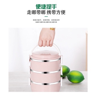 3tiered tiffin stainless steel ปิ่นโตสแตนเลส 3 ชั้นแบบพกพา