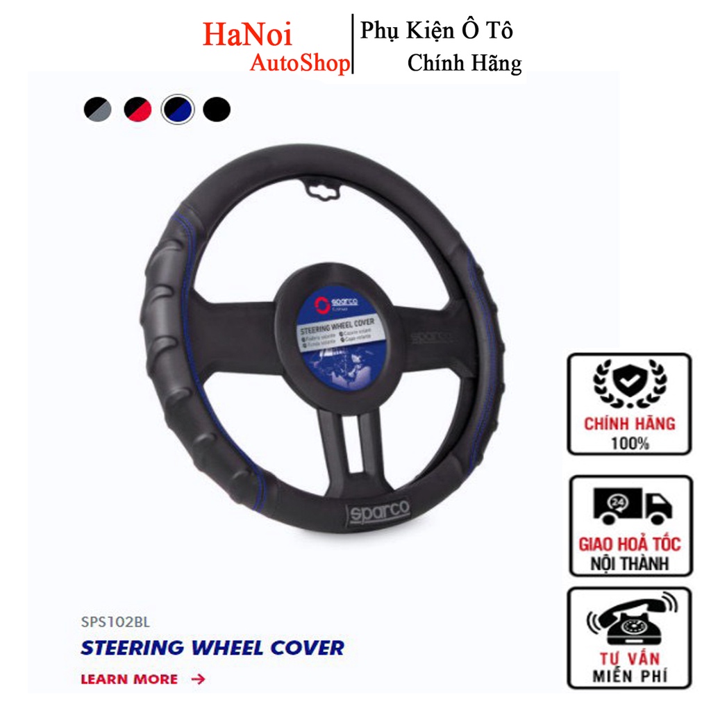 [GENUINE Sparco SPC102BL] SPARCO SPC102BLS STEERING WHEEL COVER แบรนด์ ITALIAN