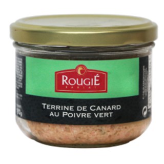 Rougie Duck Terrine with Green Peppercorn in Jar 180g.เป็ดบดผสมเมล็ดพริกไทยเขียว อาหารกระป๋อง เนื้อสัตว์กระป๋อง