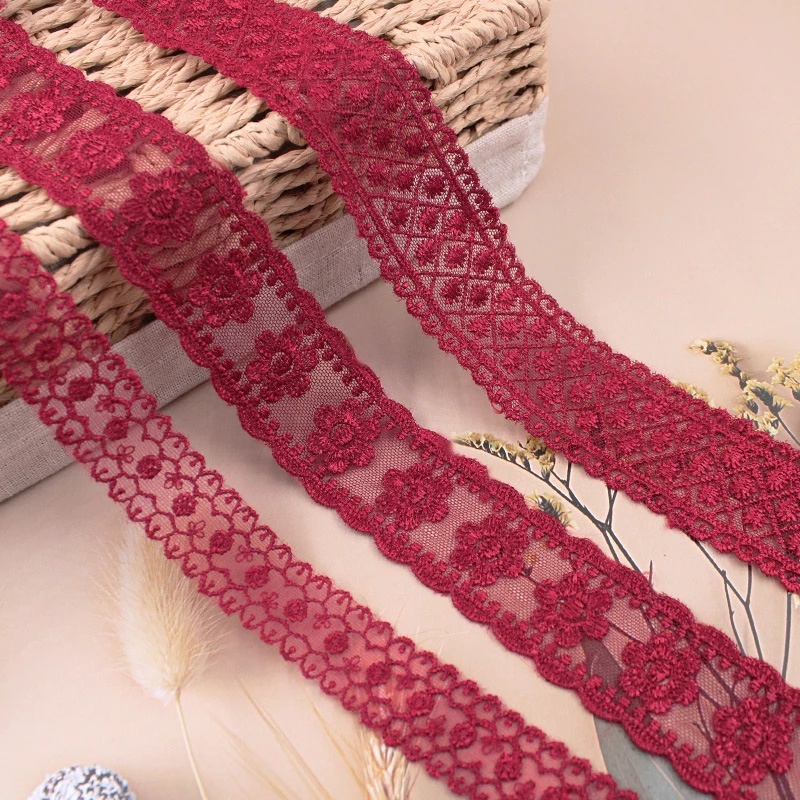 ผ้าโพลีเอสเตอร์ ลูกไม้ ลายดอกไม้ 1 หลา 2.5 ซม. สําหรับเย็บปักถักร้อย DIY - รูปที่ 7