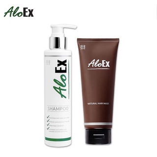 AloEx Original Shampoo + Natural Hair Mask เซตแชมพูและทรีตเมนต์บำรุงผม ลดผมร่วง