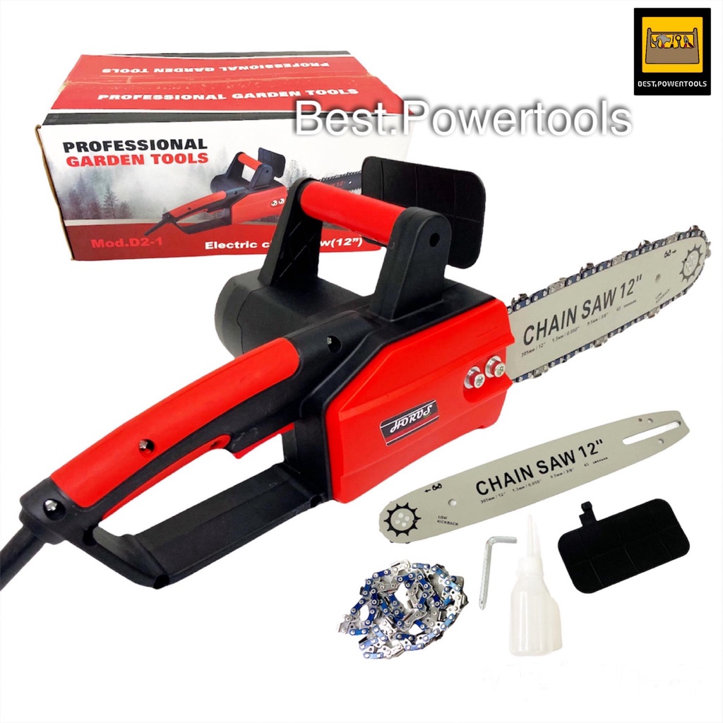HORUS เลื่อยโซ่ไฟฟ้า 12 นิ้ว เลื่อยไฟฟ้า 1400W แท้ ประกอบเอง ง่าย สะดวก Electric Chainsaw