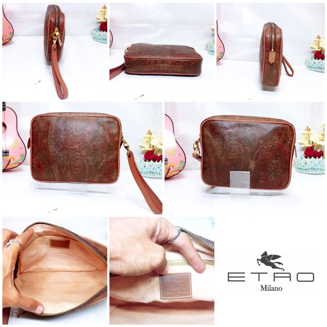 👝: ETRO leather clutch bag แท้💯%