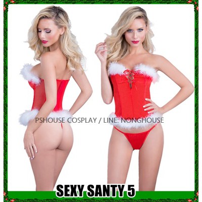 SEXY SANTY5 ชุดซานตี้แบบบอดี้สูท พร้อมจี งานสวยมากค่ะ