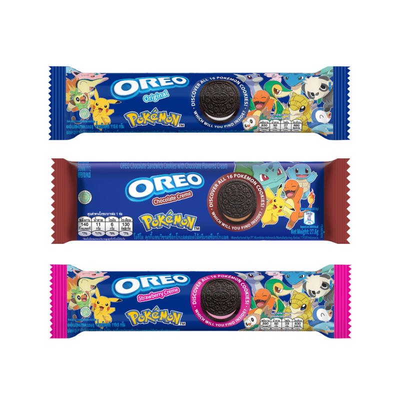 [Pokemon Collection] Oreo โอรีโอ คุกกี้แซนวิชรสช็อกโกแลตสอดไส้ครีม ขนาด 119.6 กรัม (เลือกรสได้)