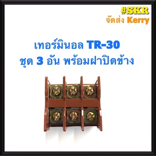 เทอร์มินอล รุ่น TR-30 พร้อมฝาปิดท้าย (ชุด 3อัน) รองรับกระแส 30A 600V