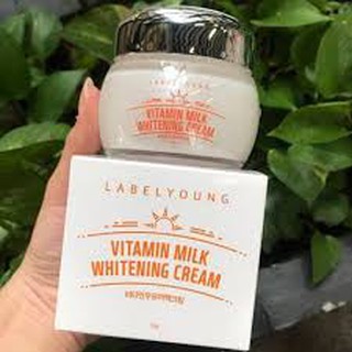 ครีมหน้าสด LABEL YOUNG Vitamin milk whitening cream 55ml.