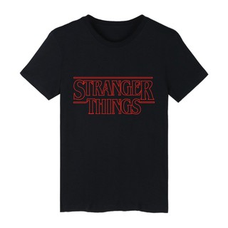 เสื้อยืดคอกลมAlimoo เสื้อยืดแขนสั้น พิมพ์ลาย Stranger Things สำหรับผู้ชายผู้หญิง ไซซ์ XXS-4XLS-4XL