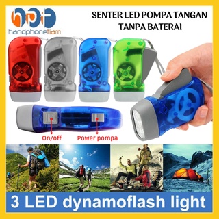 HANDPHONETIAM Senter Pompa Tangan LED Tanpa Baterai Lampu Penerangan Darurat untuk Camping Memancing