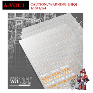 ดีคอลน้ำ [ARTISANS CLUB] A-Vol.1 Vol.2 Vol.3 Vol.4 WARNING WATER 1/144 1/100 RG MG vol1 vol2 vol3 vol4 WATER DECAL