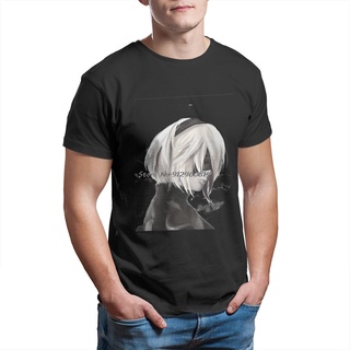 【100% cotton】เสื้อยืดคอกลม ผ้าฝ้าย พิมพ์ลาย NieR Automata Game 2B สไตล์ฮิปฮอป สตรีท ฮาราจูกุ สําหรับผู้ชาย