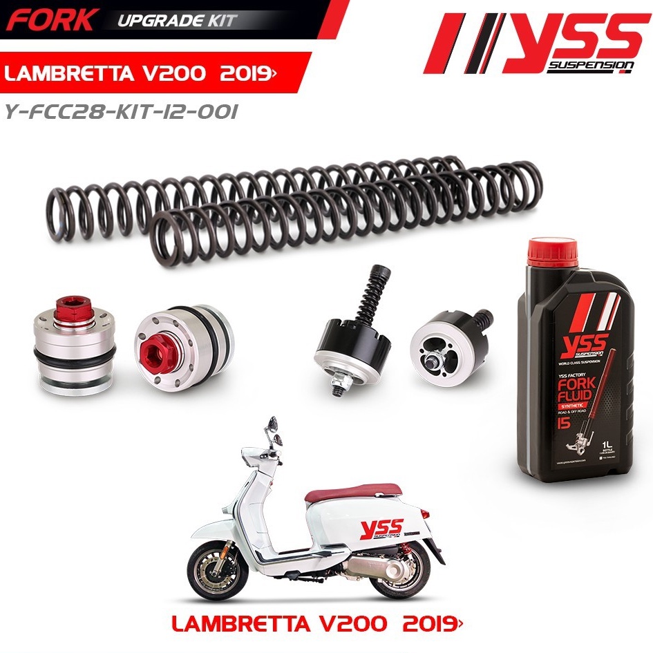 ชุด FORK UPGRADE KIT  และ FORK SPORT KIT  โหลด 1 นิ้ว สำหรับ LAMNBRETTA V-200 ปี 2019