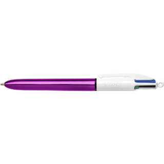 [Official Store] BIC บิ๊ก ปากกา 4 Colours Shine ปากกา 4สี ปากกาลูกลื่น น้ำหมึก4in1 หัวปากกา 1.0 mm.(Purple) จำนวน 1 ด้าม