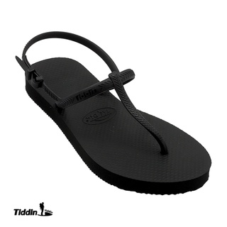 รองเท้ารัดส้น สีดำล้วน ติดดิน รองเท้า รองเท้าแตะ รัดส้น tiddin flipflop รองเท้ายางพารา Tiddin รัดส้นติดดิน  สีดำล้วน