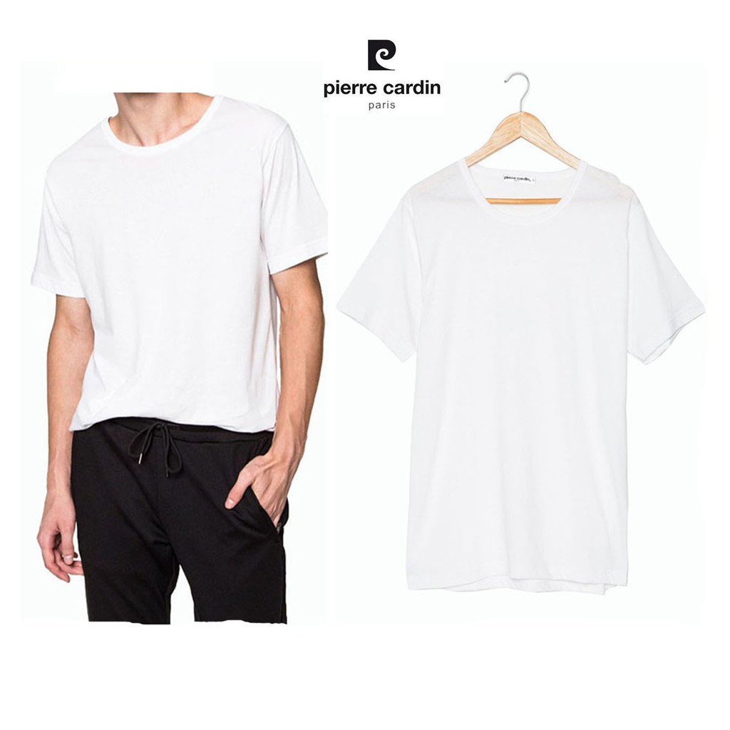 Pierre Cardin PT-404 1ตัว เสื้อยืดคอกลม Round Neck Classic-Coloured สีขาว