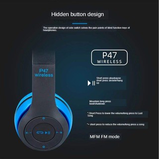 P47 เสียงดี Wireless Bluetooth Stereo Headset หูฟังบลูธูทไร้สาย ของแท้ 100%