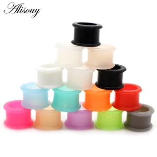 Alisouy 2 ชิ้น 8-16 มม.ซิลิโคนหูปลั๊กและอุโมงค์เจาะหู Earlets สกรูต่างหู Expander EAR Gauges Body เครื่องประดับ