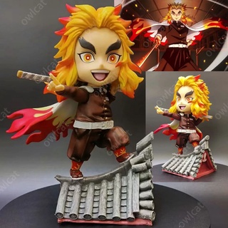 ดาบพิฆาตอสูร โมเดล Rengoku Kyoujurou 18cm Big Size Fire Breathe (Movie Kimetsu No Yaiba: Mugen Ressha-Hen Version) Fire Hashira บราเดอร์ Cute Figure Demon Slayar ฟิกเกอร์