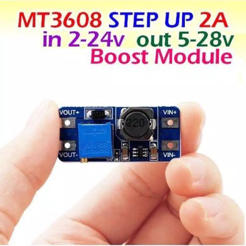 MT3608 Step Up Boost Converter Mini 2-24V ถึง 5-28V 2A Step Up Kite โมดูล