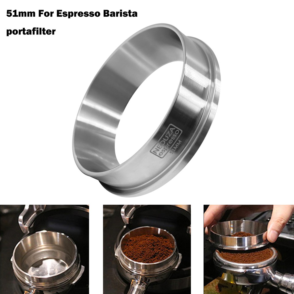 OSBUN Stainless Steel Coffee Dosing Ring Compatible with 51mm Portafilter 51mm Espresso Dosing Funnel 51mm 