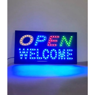 ป้ายไฟLED OPEN WELCOME รุ่น YW-26ขนาด50*26 ซม. อักษร ตกแต่งหน้าร้าน LED SIGN