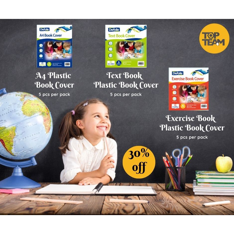 Defoile Plastic Book Cover Text Book หนังสือออกกําลังกาย A4 Book (ไม่มีกาวและกาวในตัว)