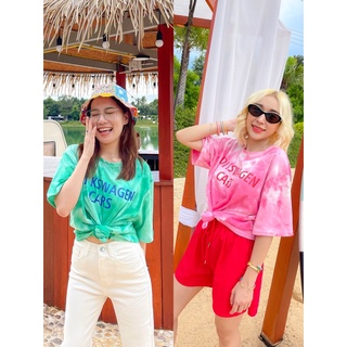 88. tie dye tee korea quality(green ,pink)🧚🏻‍♂️💖✨