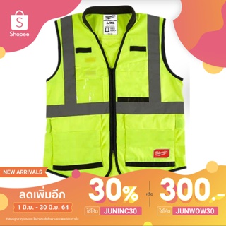 Milwaukee 48-73-5081 เสื้อเซฟตี้สะท้อนแสง-สีเหลือง HIGH VISIBILITY SAFETY VEST-YELLOW