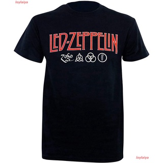 Led Zeppelin Mens Zoso Logo T-Shirt Black เลด เซพเพลิน วงร็อค เสื้อยืดพิมพ์ลาย เสื้อยืดผู้ เสื้อผู้หญิง