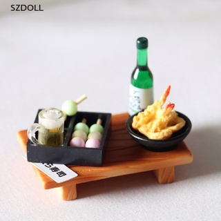 [cxSZDOLL]  Dollhouse Miniature Food Japanese Sushi Fish Ball Tempura Bento Doll Kitchen Toy  DOM