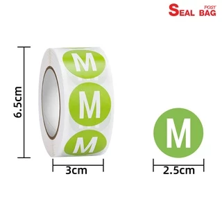 สติ๊กเกอร์ไซส์ สติ๊กเกอร์บอกขนาด ม้วนละ 500 ดวง ใช้ติดสินค้าบอกขนาดได้ทุกอย่าง