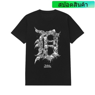 เสื้อยืด ลายวงร็อคเกอร์สตาร์ สีดํา