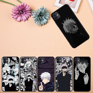 เคสโทรศัพท์มือถือแบบนิ่ม ลาย Jujutsu Kaisen Gojo Satoru สีดํา สําหรับ iPhone 13 13 Pro 13 Mini 13 Pro Max 14 14Plus 14Pro 14Pro Max