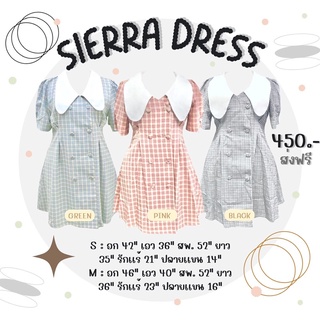 Sierra Dress เดรสสกอตกระดุมหน้าคอปกไซส์ใหญ่