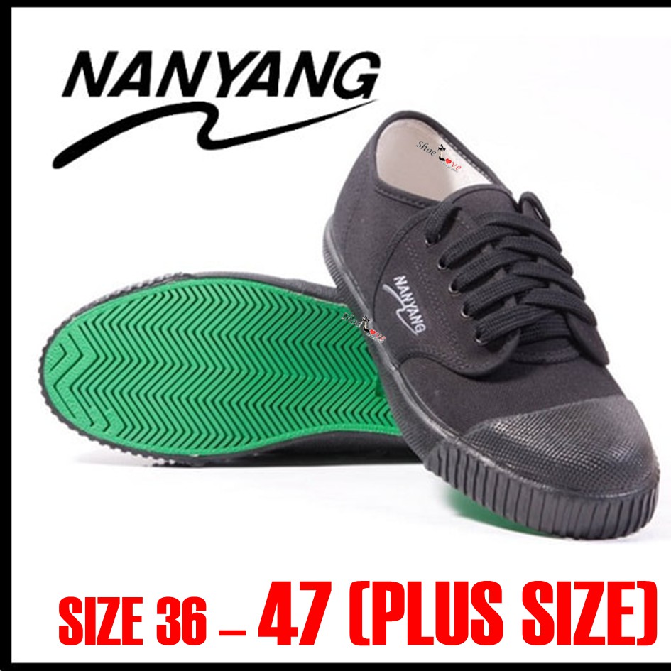TAKRAW TAPAK HIJAU NANYANG TAKRAW SHOE 205-S KASUT HITAM SEKOLAH NANYANG