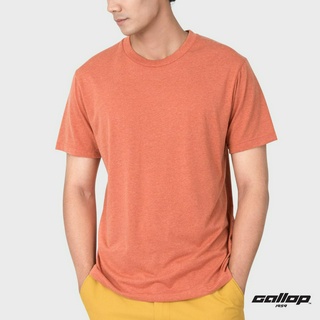 GALLOP : Mens Wear เสื้อยืดคอกลม ผ้าทอพิเศษ ECO Tees (Round-necked) รุ่น GT9141 สี Carrot - ส้ม