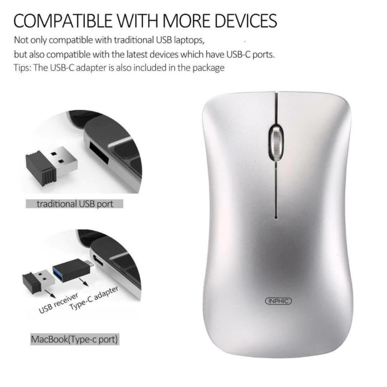 คลิกเงียบ❗️ เมาส์ไร้สาย Inphic PM9 ( Mouse Wireless ) เมาส์ เมาส์ทำงาน เม้าส์ไร้สาย เมาส์ไร้เสียง