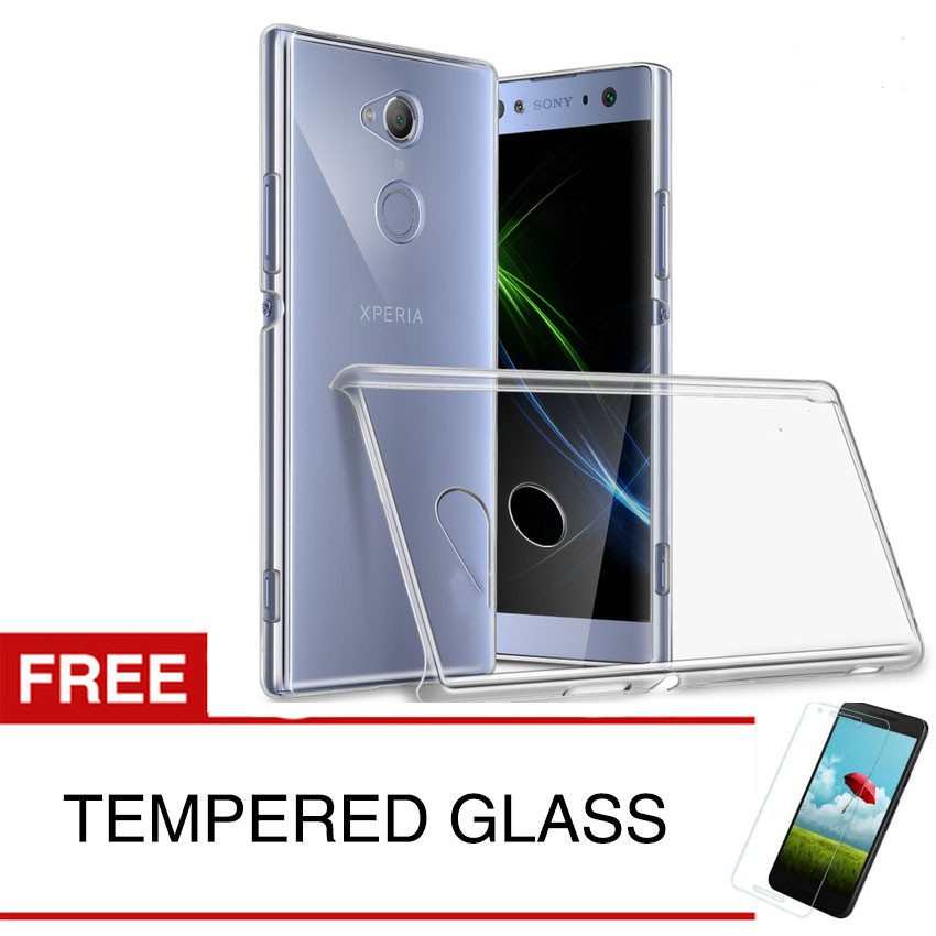 เคสคริสตัลสําหรับ Sony Xperia XA2 - 5.2 นิ้ว - เคสแข็งแบบใส + กระจกนิรภัยฟรี