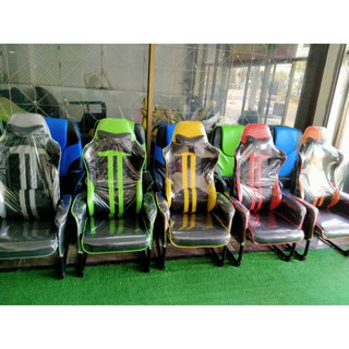 เก้าอี้เกม มือสอง มีหมอนตรงหัวและหลัง ตัวใหญ่ หนังใหม่ โครงเดิม หลายสีเลือกได้
