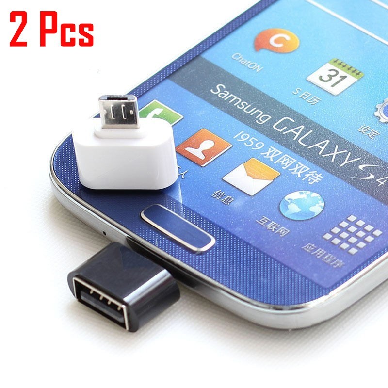 อะแดปเตอร์ Micro USB &amp; Type-C Male to USB 2.0 Female OTG สำหรับสมาร์ทโฟน Android 2ชิ้น