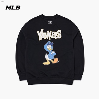Mlb เสื้อกันหนาวทรงหลวมลาย Disney Joint Donald Duck Mtd1 สําหรับผู้ชายและผู้หญิง