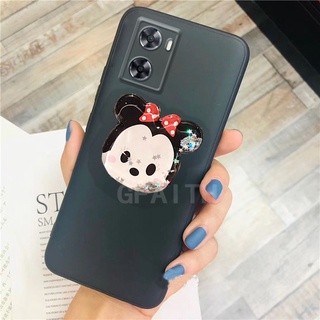 New เคสโทรศัพท์ OPPO A57 4G 2022 Fashion TPU Silicone Skin Feel with Cute Cartoon Water Stand Holder Soft Case Cover Oppo A57 OPPOA57 เคส