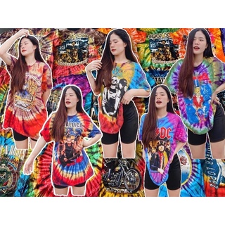 เสื้อมัดย้อมสกรีนเท่ๆ over size ช/ญ ใส่ได้ ผ้าcotton