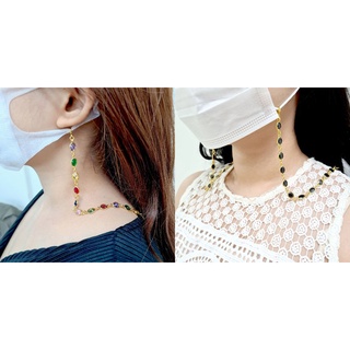 สายคล้องแมส แถมฟรีตะขอm (นพเก้า/พลอยนิล )
