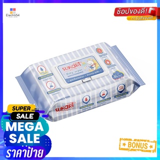 ผ้าเช็ดทำความสะอาด SUKARI BABY CLEAN GENTLE 80 แผ่นBABY WIPES SUKARI BABY CLEAN GENTLE 80-SHEET