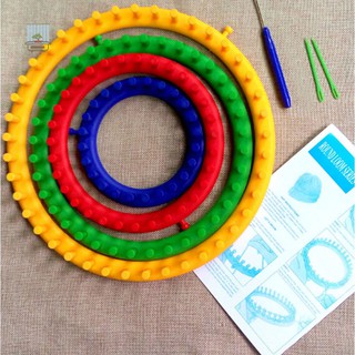 NU New 4 Pcs/ Set DIY Round Circle Hat Knitter Knitting Loom Kit 4 Size 14cm 19cm 25cm 30cm .th