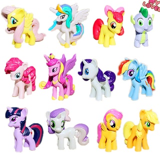 ตุ๊กตาฟิกเกอร์ My Little Pony ขนาดเล็ก สําหรับตกแต่งเค้ก 12 ชิ้น