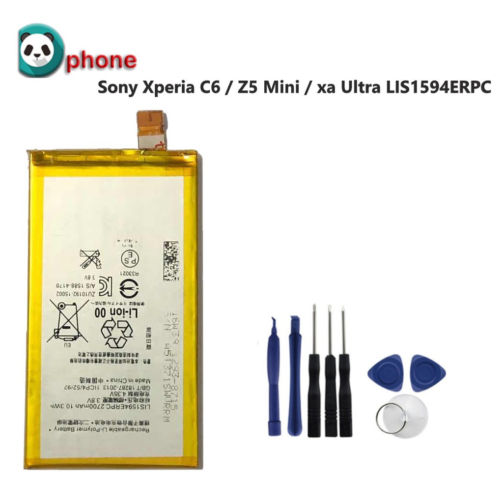 แบตเตอรี่ Sony Xperia C6 / Z5 Mini / xa Ultra LIS1594ERPC แบตเตอรี่ Sony Z5 mini,C6,XA Ultra Dual,E5