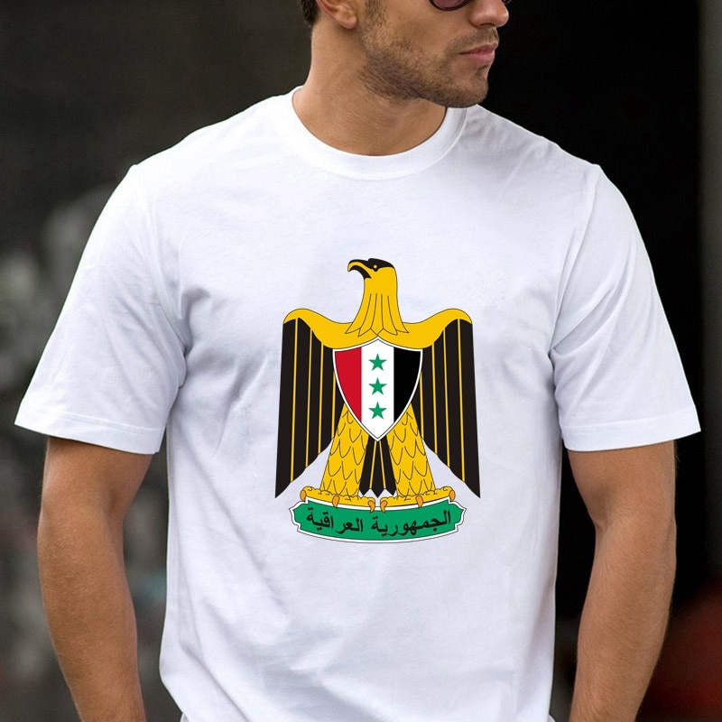 50085 เสื้อแขนของ Irac eagle และตัวอักษร t เสื้อผู้ชาย TShirt top tee ฤดูร้อน TShirt แฟชั่น cool O ค