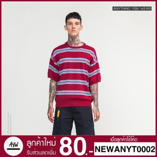 🔥New Arrival🔥 เสื้อยืดแฟชั่นโอเวอร์ไซส์ รุ่น Oversize Stripes Red Tone Color